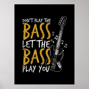 Gitarrist Ließ die Bass Gitarre Geburtstag Poster