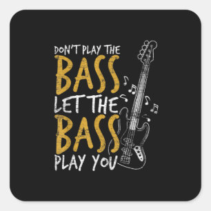 Gitarrist Ließ die Bass Gitarre Geburtstag Quadratischer Aufkleber