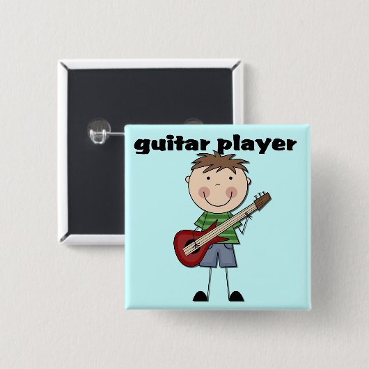 Gitarrist - männliche T-Shirts und Geschenke Button (Vorne & Hinten)