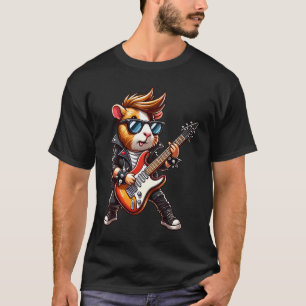 Gitarrist Meerschweinchen Konzert E-Gitarre Musik T-Shirt