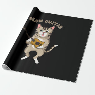 Gitarrist Meow Gitarre Süße Katze spielt Gitarre W Geschenkpapier