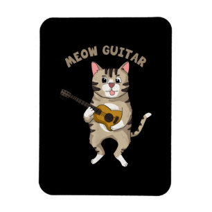 Gitarrist Meow Guitar Niedlich Cat Playing Gitarre Magnet