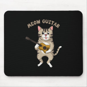 Gitarrist Meow Guitar Niedlich Cat Playing Gitarre Mousepad