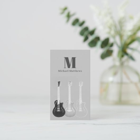 Gitarrist Music Beruflicher QR-Code Visitenkarte (Stehend Vorderseite)