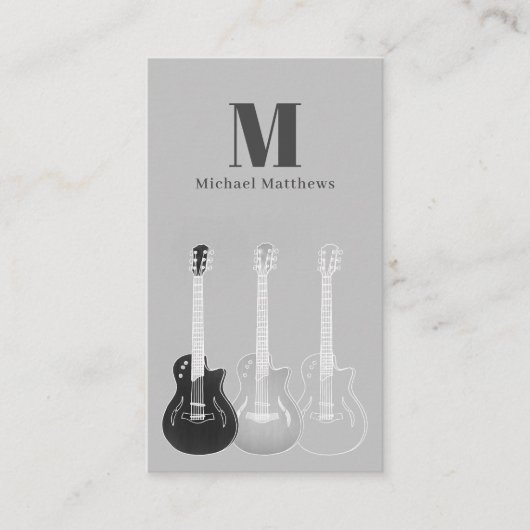 Gitarrist Music Beruflicher QR-Code Visitenkarte (Vorderseite)