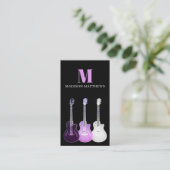 Gitarrist Musician Music Teacher Pink Black Visitenkarte (Stehend Vorderseite)