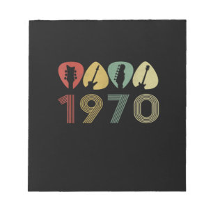 Gitarrist Plektrum 1970 Gitarrist Geburtstag Notizblock