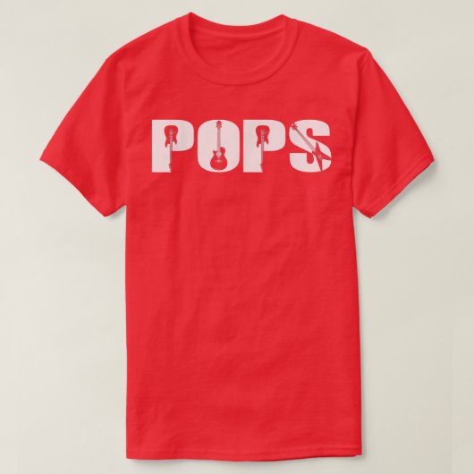 Gitarrist Pops Funny Music Gitarre Lover Fathers D T-Shirt (Design vorne)