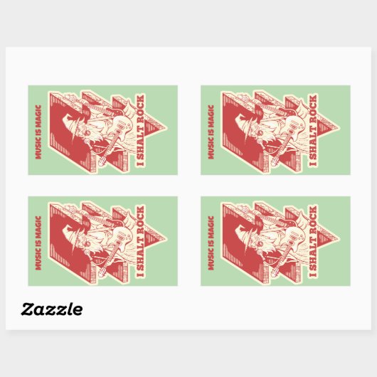 Gitarrist Rechteckiger Aufkleber (Blatt)