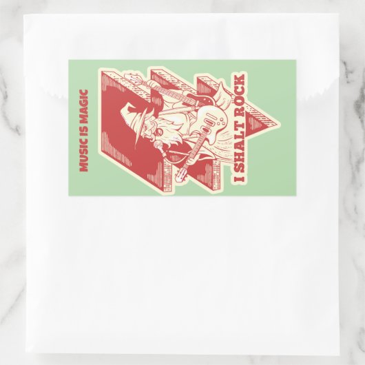 Gitarrist Rechteckiger Aufkleber (Tasche)