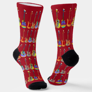 Gitarrist Red Christmas Socken
