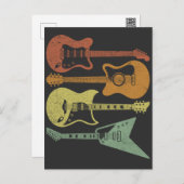 Gitarrist Retro Music Instruments Vintage Gitarre Postkarte (Vorne/Hinten)