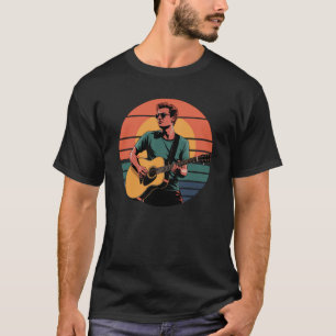 Gitarrist Retro Vintage Sonnenuntergangs-Vibes T-Shirt