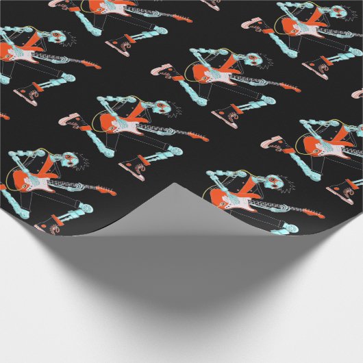 Gitarrist Robot Geschenkpapier (Ecke)