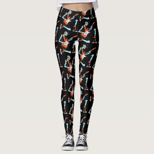 Gitarrist Robot Leggings (Vorderseite)