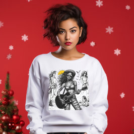 Gitarrist Rock Star Girl w T-Shirt