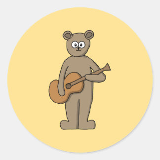 Gitarrist. Runder Aufkleber