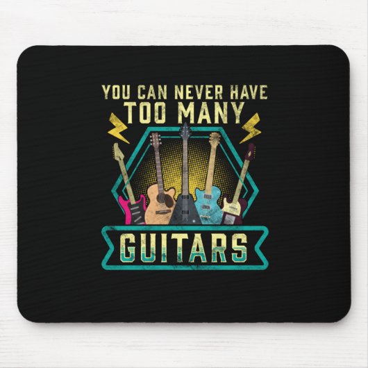 Gitarrist Sie können nie zu viele Gitarren Xmas ha Mousepad (Vorne)