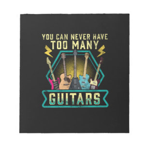 Gitarrist Sie können nie zu viele Gitarren Xmas ha Notizblock