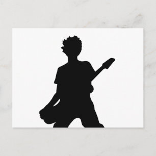 Gitarrist Silhouette - B&W Postkarte