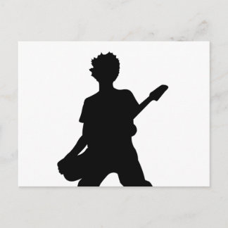 Gitarrist Silhouette - B&W Postkarte