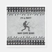 Gitarrist Silver Edgy Rock und Roll Party Napkins Serviette (Vorderseite)