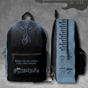 Gitarrist Slate Blue Trendy Rock Music Bedruckter Rucksack