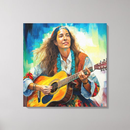 Gitarrist Stretched Canvas Print Leinwanddruck (Vorderseite)