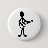 Gitarrist Strichmännchen Button (Vorderseite)