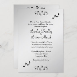 Gitarrist Theme Wedding Invitation 5" x 7" Einladung