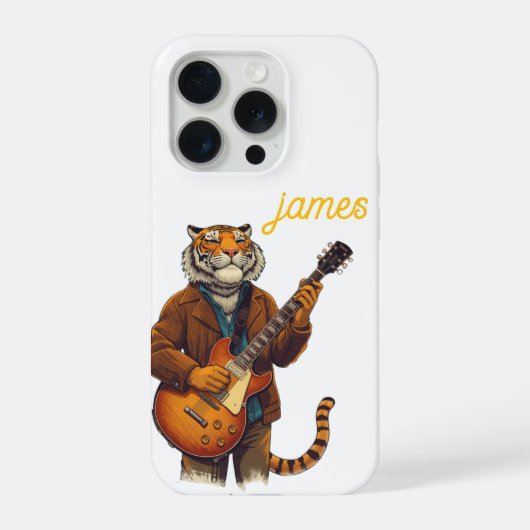 Gitarrist Tiger iPhone Hülle (Rückseite)