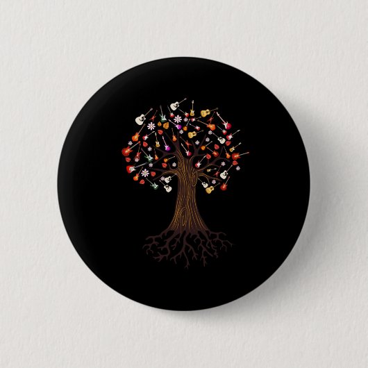 Gitarrist Tree Guitar Birthday Button (Vorderseite)