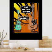 Gitarrist Uke Ich bin dein Vater Geburtstag Poster (Küche)