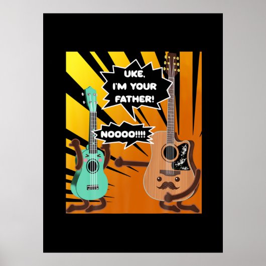 Gitarrist Uke Ich bin dein Vater Geburtstag Poster (Vorne)
