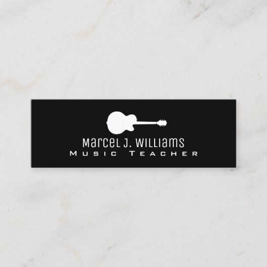 Gitarrist und Gitarrist in schwarz Mini Visitenkarte (Vorderseite)