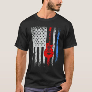 Gitarrist US Retro Amerikanische Flagge Distressed T-Shirt