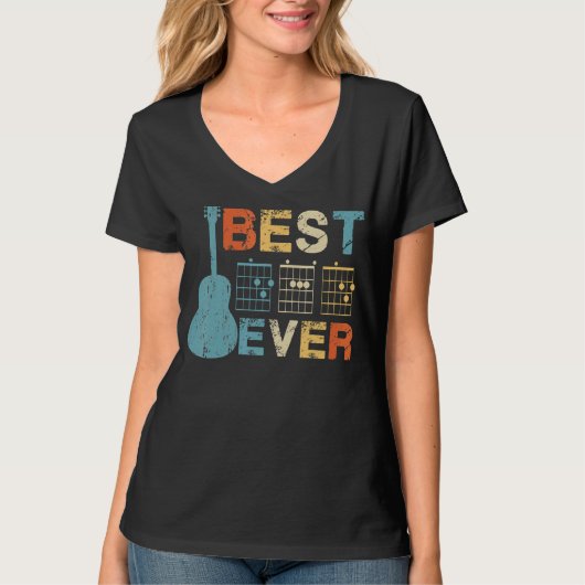 Gitarrist Vater Bester Vater je D A D Chord Gitarr T-Shirt (Vorderseite)