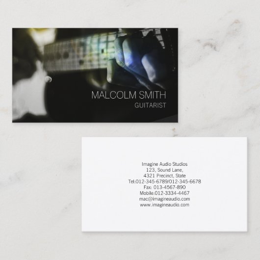 Gitarrist Visitenkarte (Vorne/Hinten)