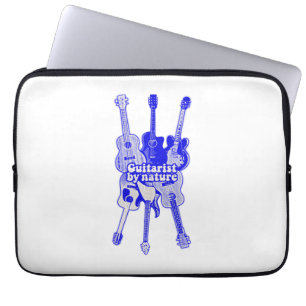 Gitarrist von Natur aus. Vintage blaue Gitarre Laptopschutzhülle