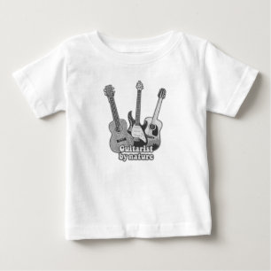 Gitarrist von Natur aus. Vintage schwarz-weiße Git Baby T-shirt