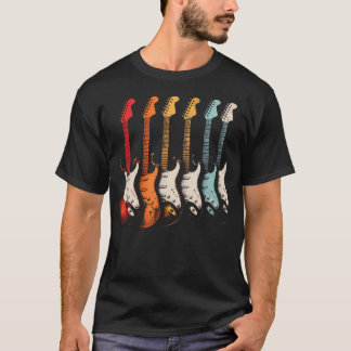 Gitarristen Retro-Musik-Gitarre T-Shirt