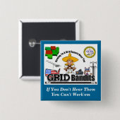 Gitter-Bandit-Knopf mit Phrase Button (Vorne & Hinten)