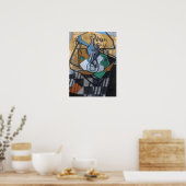 Gitter - Carafe Cups und Brillen Poster (Küche)