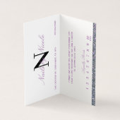 Gitter Contrast Monogram Nail/Beauty Loyalty Visitenkarten (Innenseite)