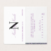 Gitter Contrast Monogram Nail/Beauty Loyalty Visitenkarten (Innenseite Aufgefaltet)