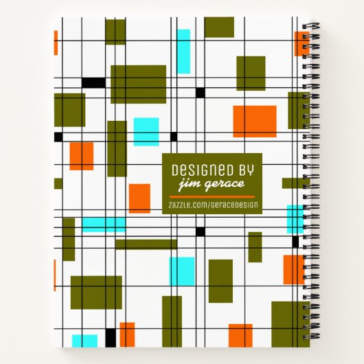 Gitter des mittleren Jahrhunderts Notizblock (Rückseite)