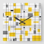 Gitter des mittleren Jahrhunderts Quadratische Wanduhr (Vorderseite)