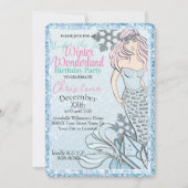 Gitter Frozen Mermaid Princess Winter Theme Party Einladung (Vorderseite)