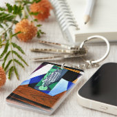 Gitter - Glas auf einem Tisch Schlüsselanhänger (Vorderseite rechts)