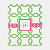 Gitter & Grosgrain Mit Monogramm Fleece Blanket (Vorderseite)